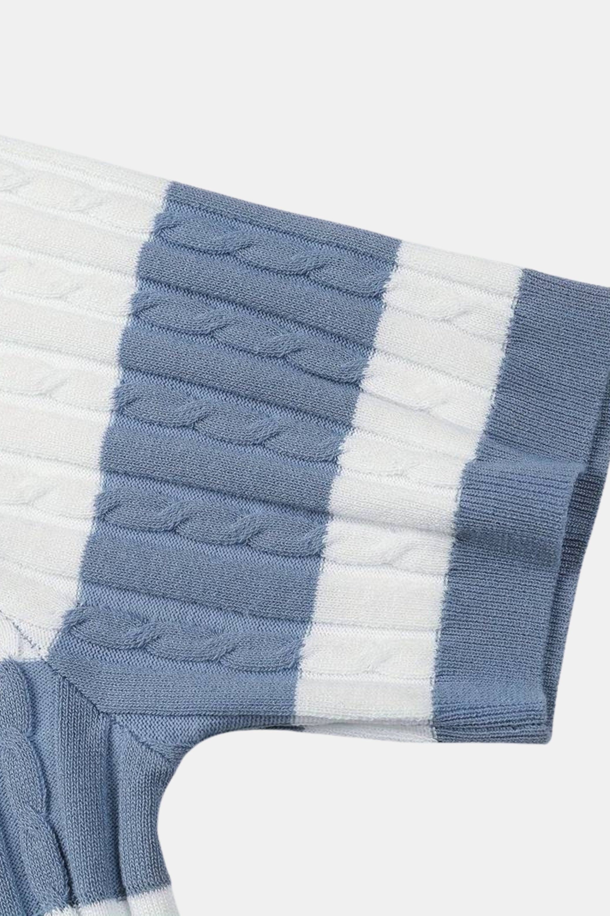 Gestreept Heren Poloshirt met Korte Mouwen – Luxe Blauw-Wit, Ademend Katoen, Casual en Sportief 3