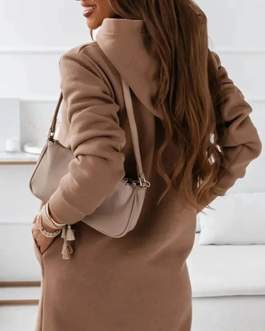 Léa – Warme Damesjurk – Met Capuchon – Comfortabel en Casual Design
