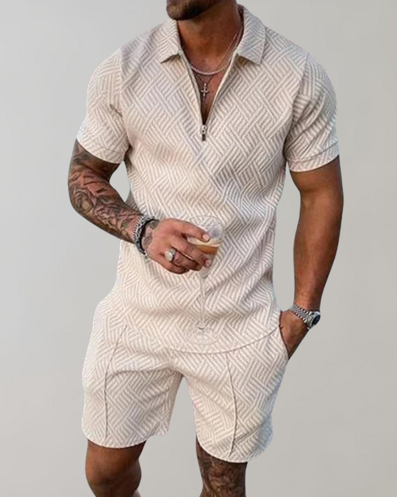 Harmen | Zomerset heren tweedelig polo korte broek comfortabel design