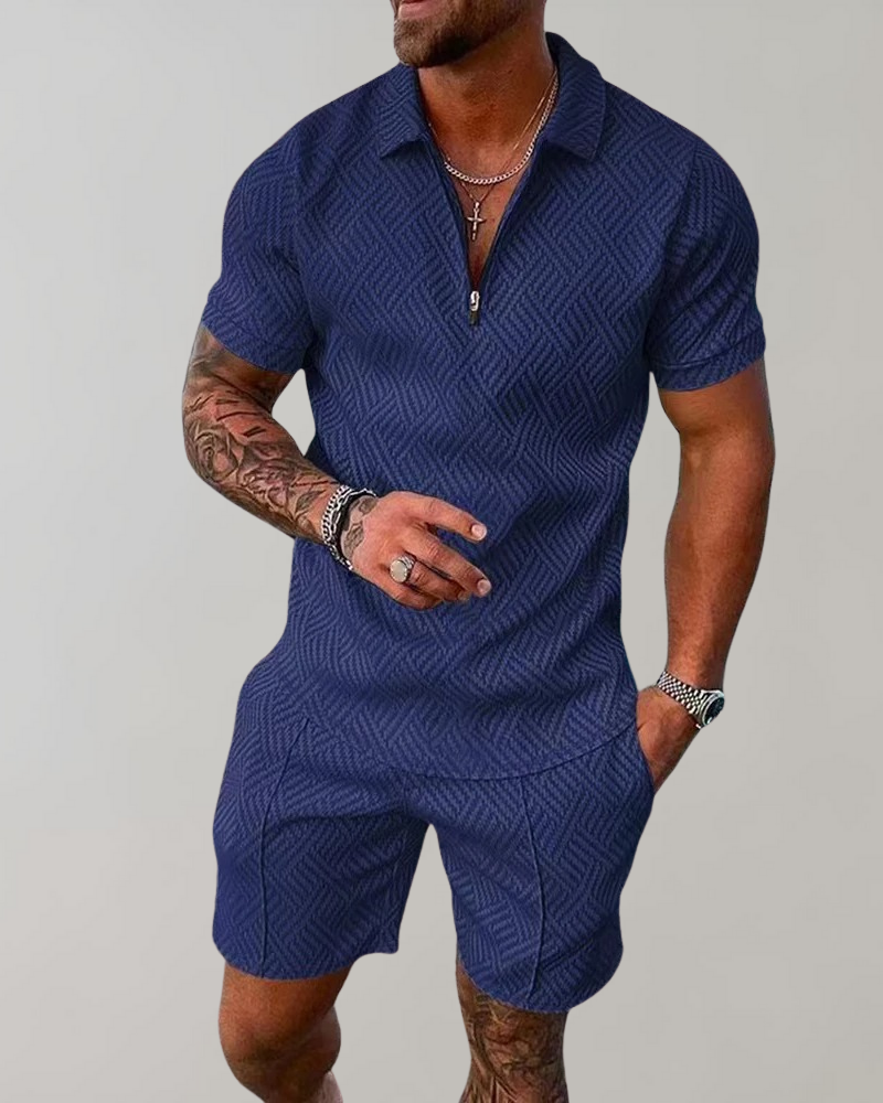 Harmen | Zomerset heren tweedelig polo korte broek comfortabel design