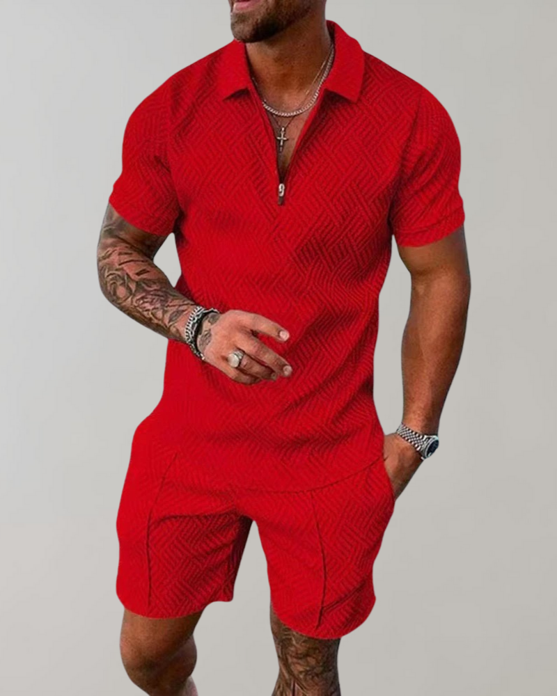 Harmen | Zomerset heren tweedelig polo korte broek comfortabel design