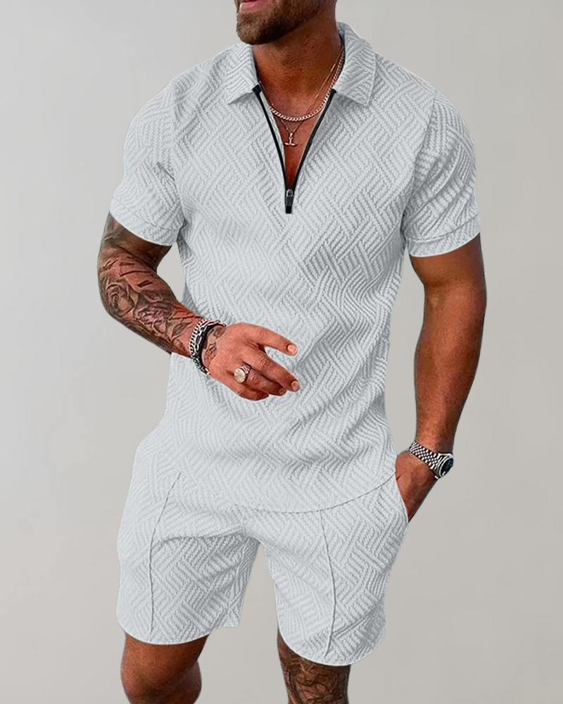 Harmen | Zomerset heren tweedelig polo korte broek comfortabel design