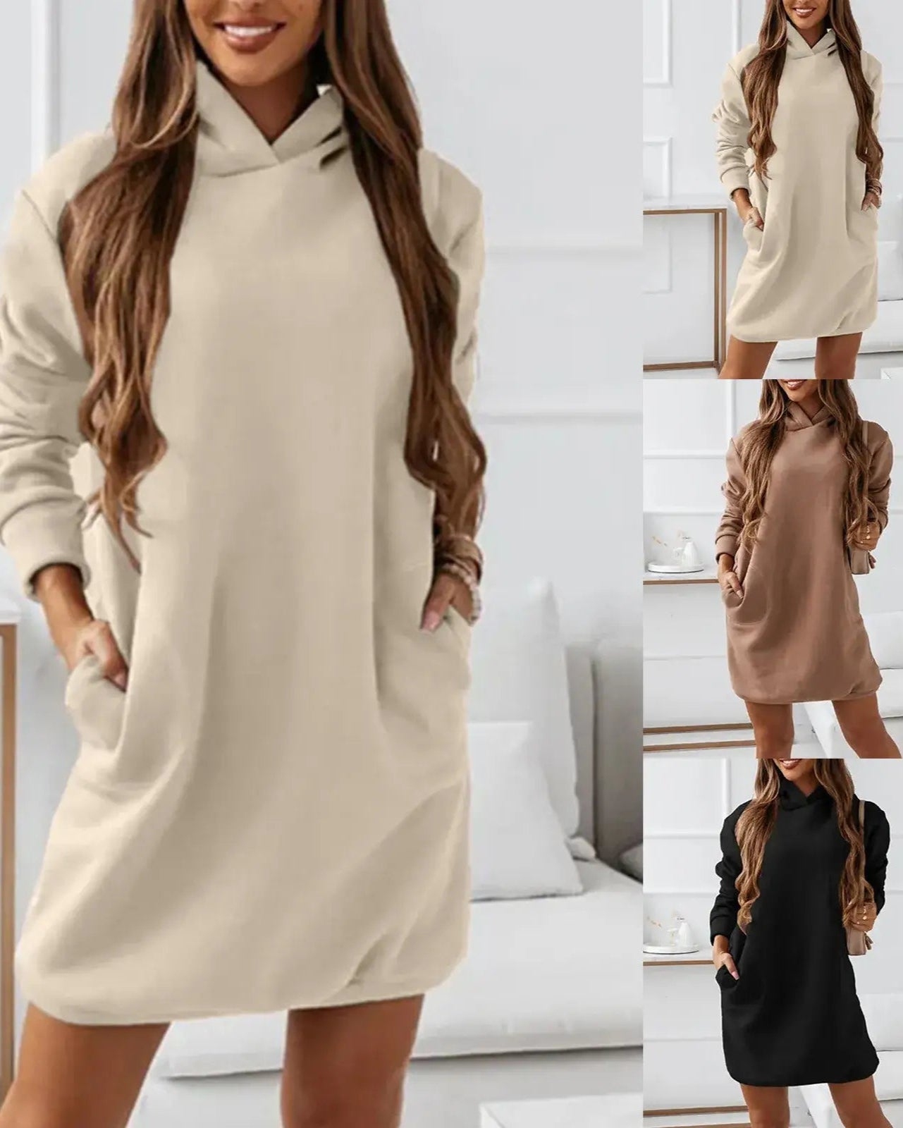 Léa – Warme Damesjurk – Met Capuchon – Comfortabel en Casual Design