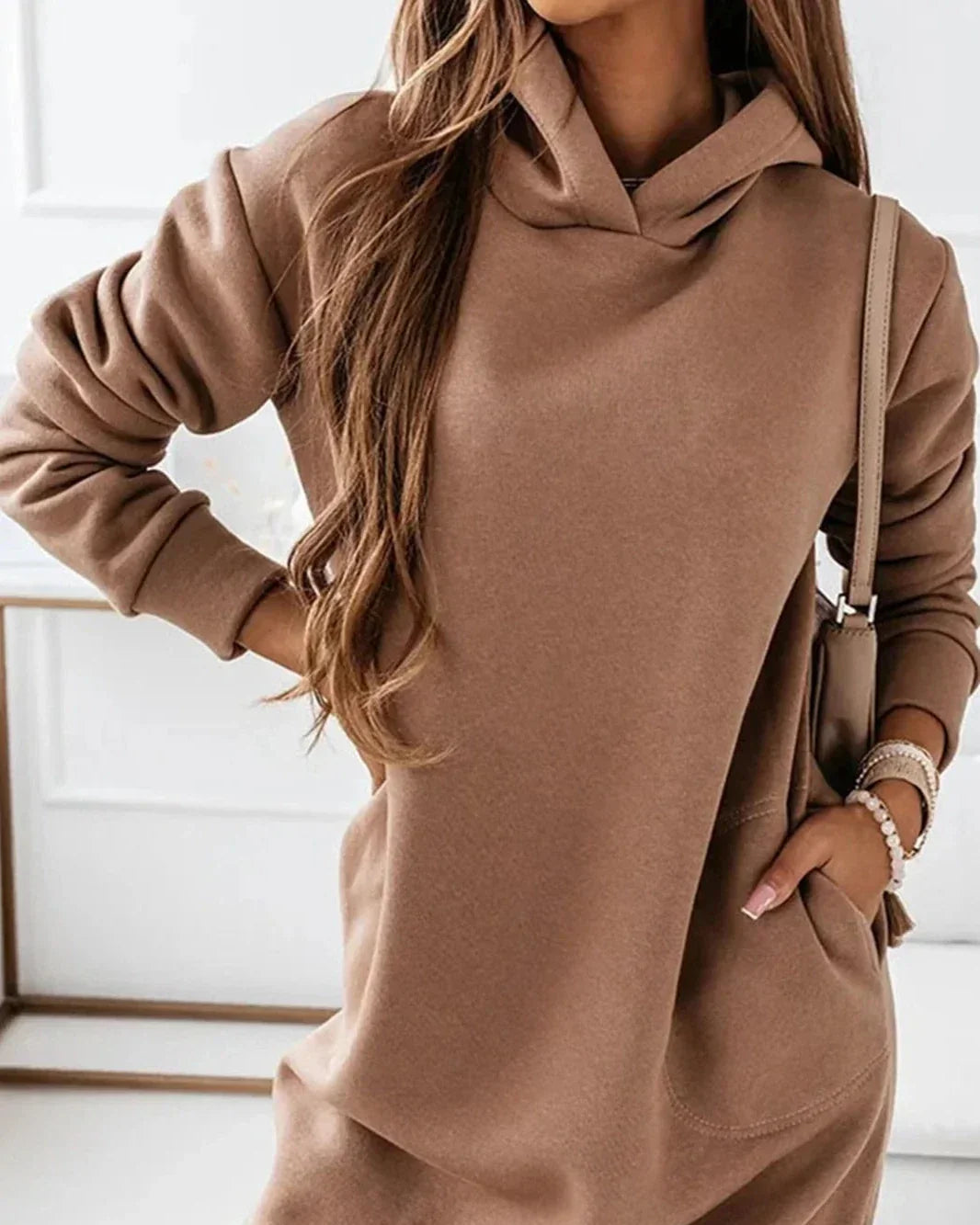 Léa – Warme Damesjurk – Met Capuchon – Comfortabel en Casual Design