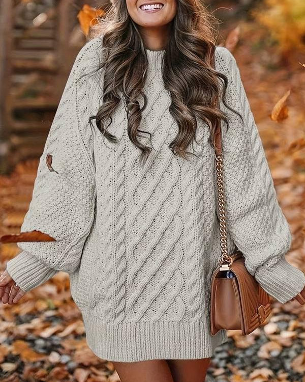 Noëlle – Oversized Dames Kabeltrui – Zacht Breisel – Comfort & Stijl