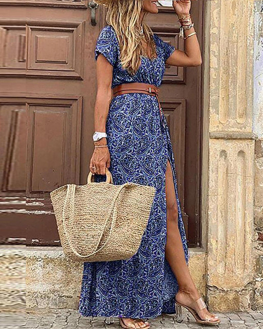 Kath – Stijlvolle boho jurk – Elegante maxi-jurk – V-hals damesjurk