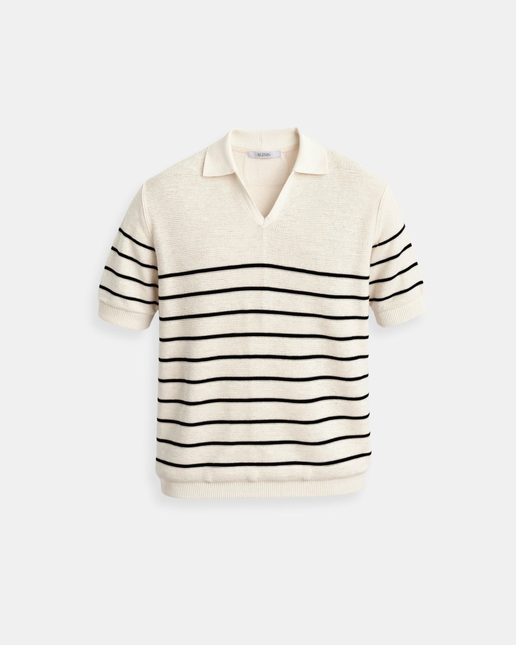 Gestreept Heren Poloshirt Korte Mouwen – Comfortabele Regular Fit van Ademend Katoenmix 0