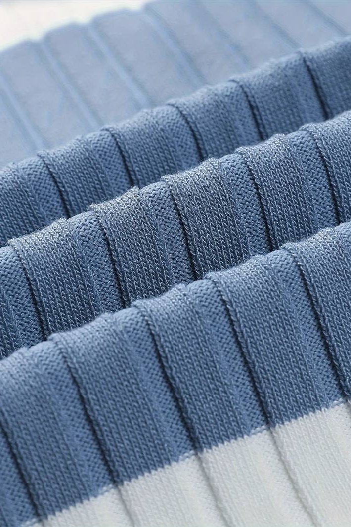 Gestreept Heren Poloshirt met Korte Mouwen – Luxe Blauw-Wit, Ademend Katoen, Casual en Sportief 5