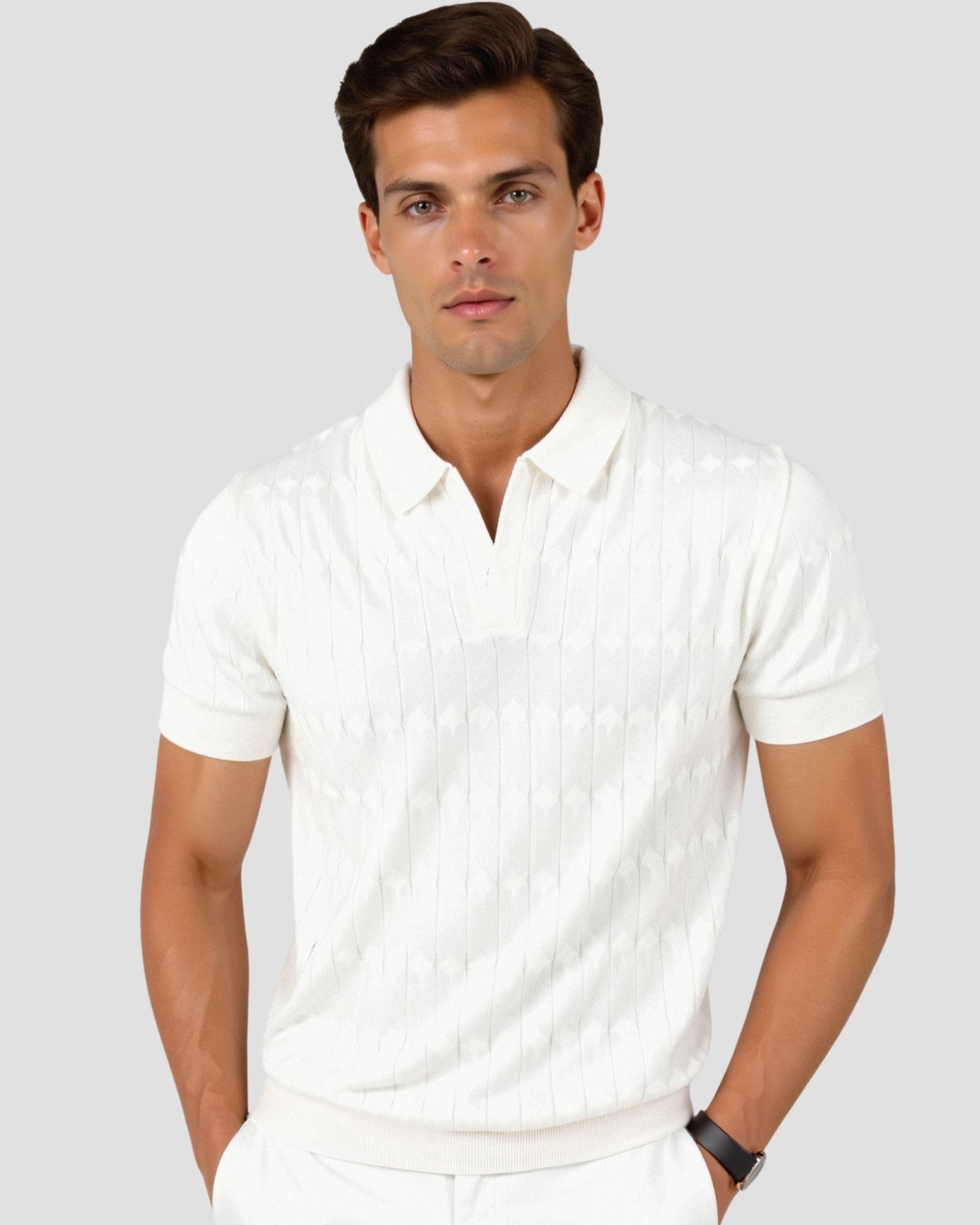 Heren Polohemd Wit – Ademend Katoen, Modern Fit, Klassieke Polokraag, Casual en Formeel 0