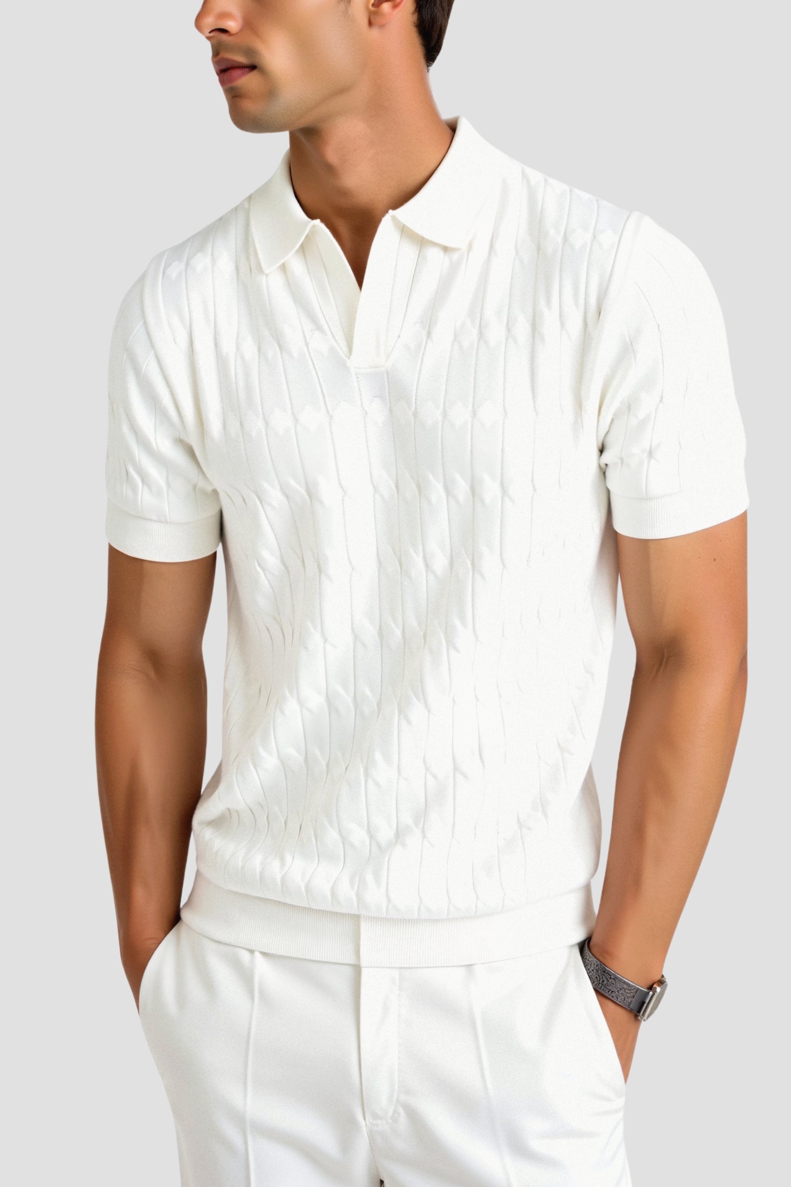 Heren Polohemd Wit – Ademend Katoen, Modern Fit, Klassieke Polokraag, Casual en Formeel 3