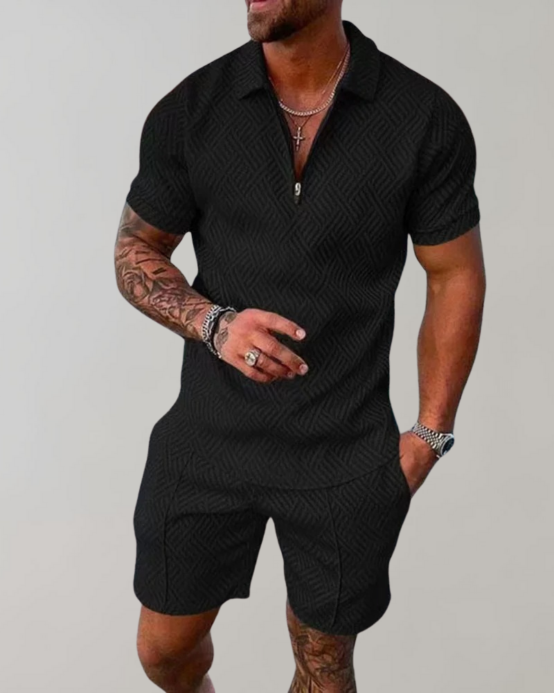 Harmen | Zomerset heren tweedelig polo korte broek comfortabel design