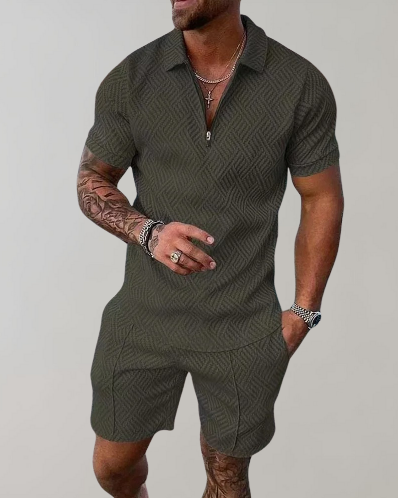 Harmen | Zomerset heren tweedelig polo korte broek comfortabel design