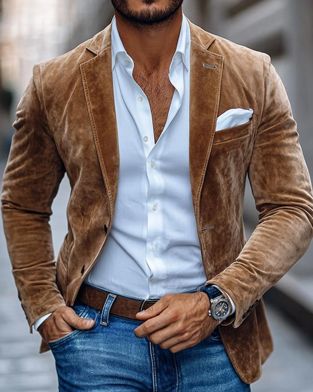 Liam | Luxe Suede Blazer voor Mannen met Tijdloze Elegantie 0