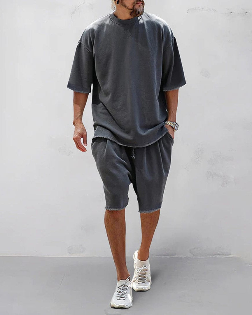 Lichtgewicht Zomer Set voor Mannen van Polyester - Casual en Ademend in Zwart, Lichtgrijs en Donkergrijs - M t/m 3XL 1