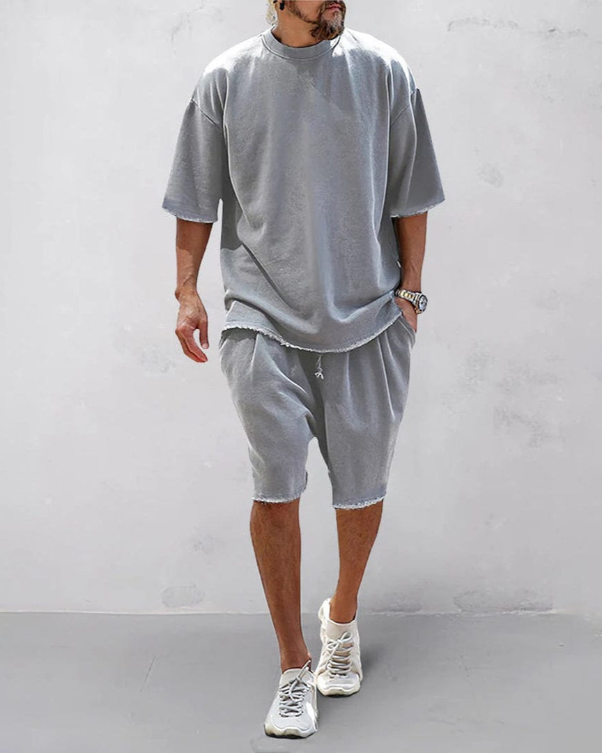 Lichtgewicht Zomer Set voor Mannen van Polyester - Casual en Ademend in Zwart, Lichtgrijs en Donkergrijs - M t/m 3XL 2