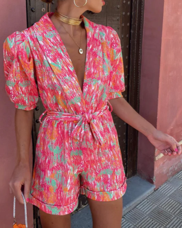 Maria – Stijlvolle Kleurrijke Jumpsuit – Vrouwelijk en Zomers Design