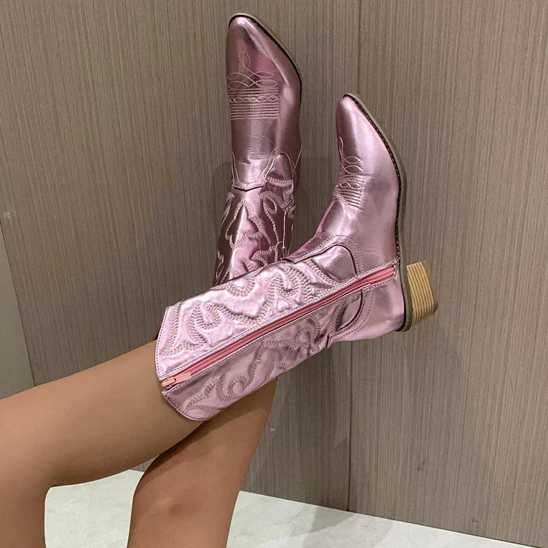 Lotte | Glamoureuze Cowboylaarzen Dames met Elegante Metallic Accenten 6